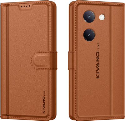 KIVANO Flip Cover for Vivo Y300 Plus 5G / Vivo Y200 Pro 5G(Brown, Card Holder, Pack of: 1)