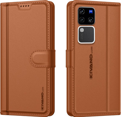 KIVANO LUXE Flip Cover for Vivo V30 Pro 5G / Vivo V30 5G(Brown, Magnetic Case, Pack of: 1)