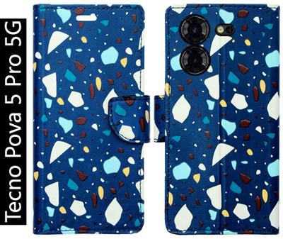 Toklot Flip Cover for Tecno Pova 5 Pro 5G(Blue, Pack of: 1)