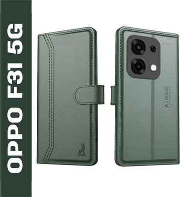 AIBEX Flip Cover for Oppo F31 5G| Premium Leather Finish | Magnetic Closure | Kickstand Feature | Shockproof(Green, Magnetic Case, Pack of: 1)