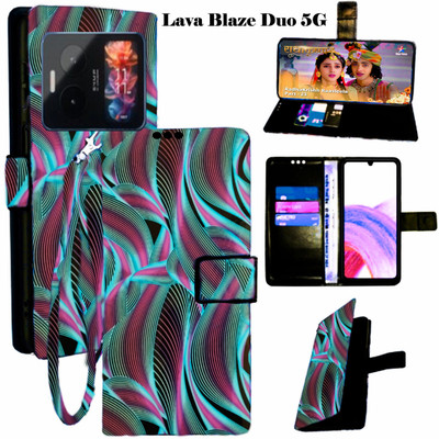 Toklot Flip Cover for Lava Blaze Duo 5G(Blue, Pack of: 1)