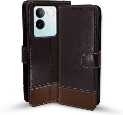 Pikkme Flip Cover for iQOO Z7 Pro 5G(Brown, Pack of: 1)