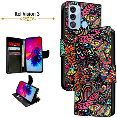 Cutemart Flip Cover for Itel Vision 3(Multicolor, Pack of: 1)