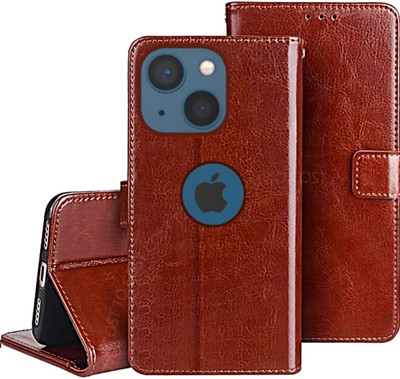 COST TO COST Flip Cover for APPLE iPhone 13 mini(Brown, Camera Bump Protector, Pack of: 1)