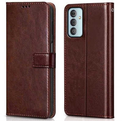 Coverphone Flip Cover for Samsung Galaxy F23 5G leather flip (Brown, Shock Proof, Pack of: 1)(Brown, Cases with Holder)