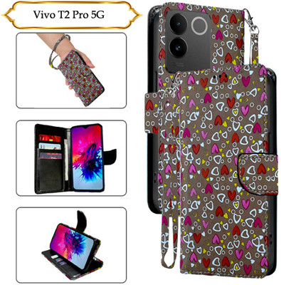 Asmart Flip Cover for Vivo T2 Pro 5G(Brown, Pack of: 1)