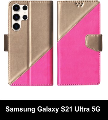 SScase Flip Cover for Samsung Galaxy S21 Ultra 5G Multicolor(Pink, Shock Proof, Pack of: 1)
