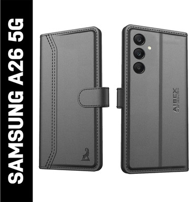 AIBEX Flip Cover for Samsung A17 5G / Samsung A26 5G |Premium Leather Finish | Magnetic Closure | Kickstand(Black, Magnetic Case, Pack of: 1)