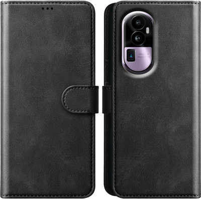 Xester Flip Cover for OPPO RENO 10 PRO PLUS 5G |Vegan PU Leather |Foldable Stand & Pocket |Magnetic Closure(Black, Dual Protection, Pack of: 1)
