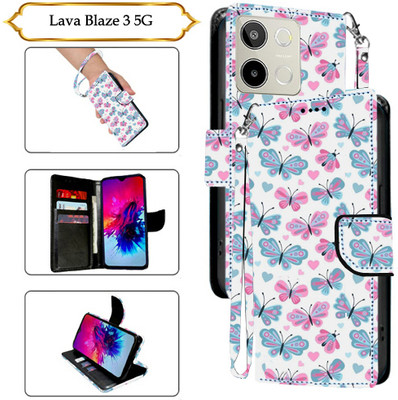 PARGO Flip Cover for Lava Blaze 3 5G(White, Pack of: 1)