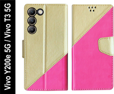 SBMS Flip Cover for vivo T3 5G Back Cover Case with Magnatic Closure(Pink, Shock Proof, Pack of: 1)