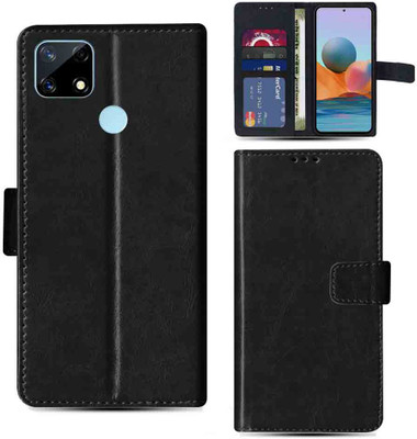 Kalua Mall Flip Cover for Realme Narzo 20 pouch cover | Realme RMX2193 pouch cover | Black(Black, Magnetic Case, Pack of: 1)