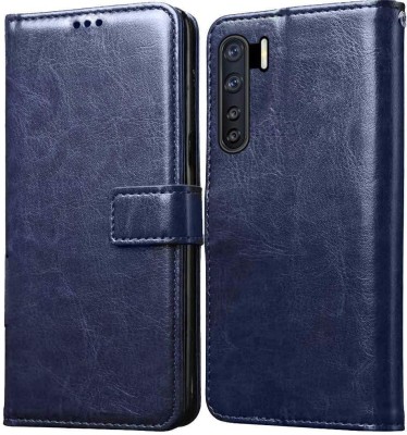 SUCH Flip Cover for Flip Cover for OPPO F15 (Blue, Dual Protection, Pack of: 1)(Blue, Cases with Holder)