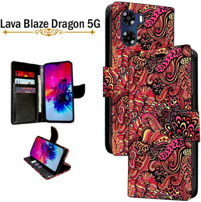 Cutemart Flip Cover for Lava Blaze Dragon 5G(Red, Pack of: 1)