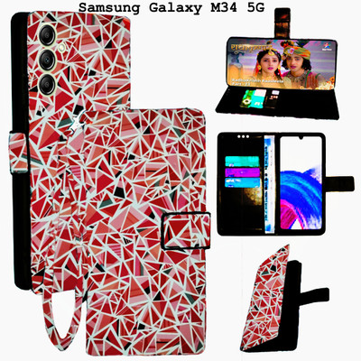 Mxkart Flip Cover for Samsung Galaxy M34 5G(Red, Pack of: 1)