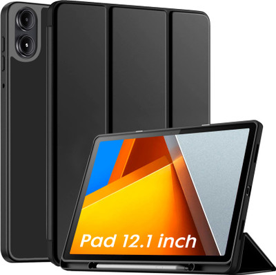 Robustrion Flip Cover for Poco Pad 12.1 inch Tablet(Black, Dual Protection, Pack of: 1)