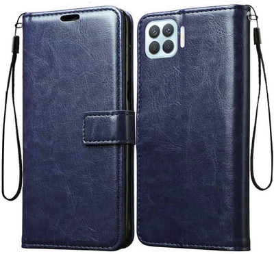 SUCH Flip Cover for Flip Cover for OPPO F17 Pro (Blue, Dual Protection, Pack of: 1)(Blue, Cases with Holder)