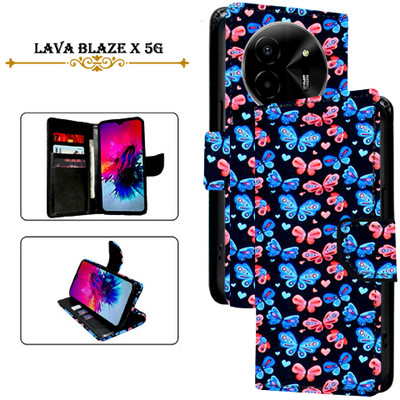 Asmart Flip Cover for Lava Blaze X 5G(Black, Pack of: 1)