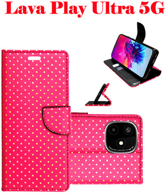 Mxkart Flip Cover for Lava Play Ultra 5G(Pink, Pack of: 1)