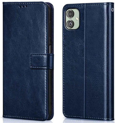 COVERHEAD Flip Cover for Samsung Galaxy F14 5G leather flip (Blue, Shock Proof, Pack of: 1)(Blue, Cases with Holder)