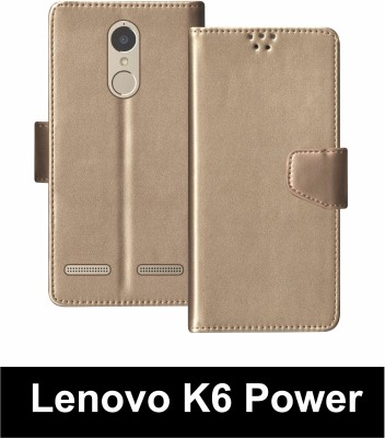 korumacase Flip Cover for Lenovo K6 Power(Gold, Shock Proof, Pack of: 1)