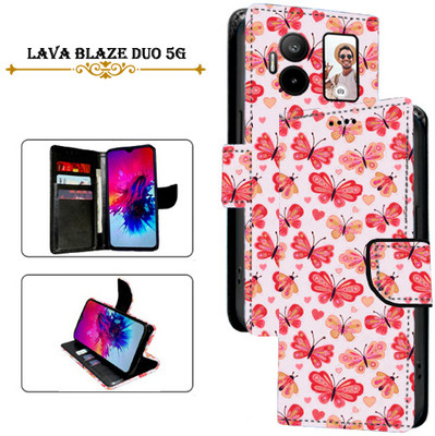 PARGO Flip Cover for Lava Blaze Duo 5G(Red, Pack of: 1)