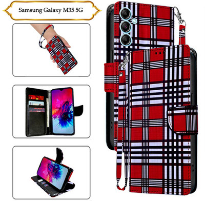 PARGO Flip Cover for Samsung Galaxy M35 5G(Red, Pack of: 1)
