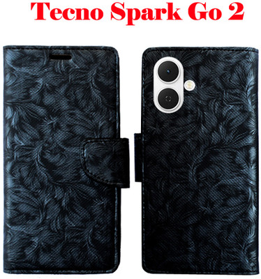 Toklot Flip Cover for Tecno Spark Go 2(Black, Pack of: 1)