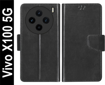 SBMS Flip Cover for Vivo X100 5G Back Cover Case with Magnatic Closure(Black, Shock Proof, Pack of: 1)