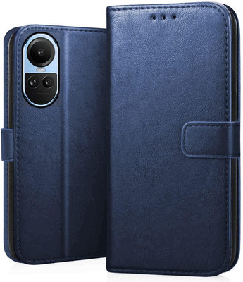 COVERHEAD Flip Cover for Back Cover for OPPO-Reno 10 Pro 5G Leather Flip Cover(Blue, Grip Case, Pack of: 1)(Blue, Camera Bump Protector)