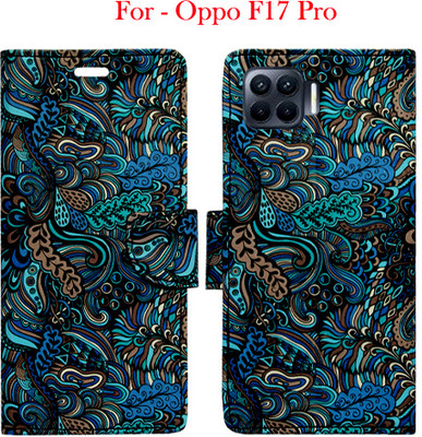 Toklot Flip Cover for Oppo F17 Pro(Blue, Pack of: 1)