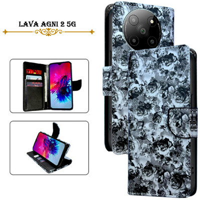 Cutemart Flip Cover for Lava Agni 2 5G(Black, Pack of: 1)