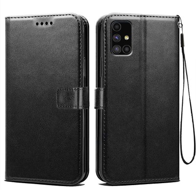 Casesily Flip Cover for Samsung Galaxy M51 Leather Wallet Case(Black, Cases with Holder, Pack of: 1)