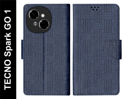 SBMS Flip Cover for TECNO Spark GO 1 Back Cover Case with Magnatic Closure(Blue, Shock Proof, Pack of: 1)