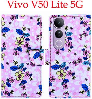 Toklot Flip Cover for Vivo V50 Lite 5G(Pink, Pack of: 1)