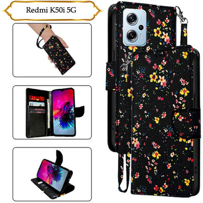 Asmart Flip Cover for Redmi K50i 5G(Black, Pack of: 1)