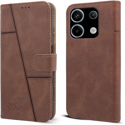 spaziogold Flip Cover for Mi Redmi Note 13 5G (Stand Case)(Brown, Stand, Pack of: 1)