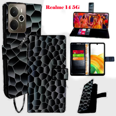 Mxkart Flip Cover for Realme 14 5G(Black, Pack of: 1)