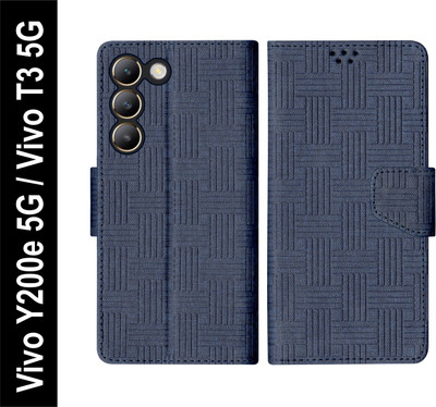 SBMS Flip Cover for Vivo Y200e 5G, Vivo T3 5G with Magnatic Closure | Inbuilt Stand | Card & Money Pocket(Blue, Shock Proof, Pack of: 1)
