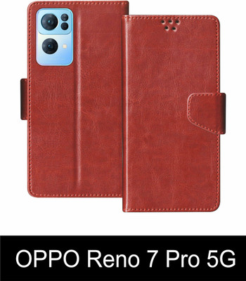 SBMS Flip Cover for OPPO Reno 7 Pro 5G / Reno7 Pro 5G(Brown, Shock Proof, Pack of: 1)