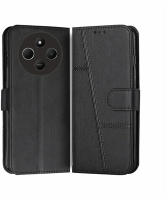 FoneShield Flip Cover for Vivo T4 5G / iQOO Z10 5G, |Premium Leather| Built-in Stand| Card Slots & Wallet(Black, Magnetic Case, Pack of: 1)