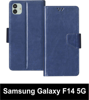 SBMS Flip Cover for Samsung Galaxy F14 5G Back Cover Case with Magnatic Closure(Blue, Pack of: 1)