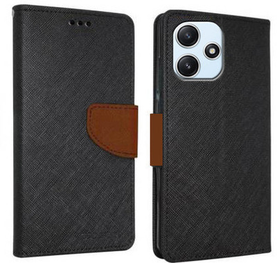 Carnage Flip Cover for Redmi 12 5G(Brown, Black, Pack of: 1)