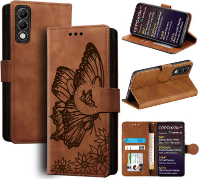 Mobishield Flip Cover for Oppo K13X 5G(Brown, Camera Bump Protector, Pack of: 1)