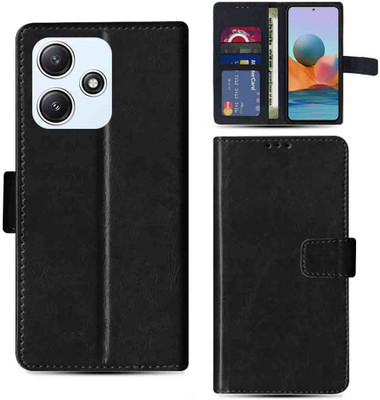 Kalua Mall Flip Cover for Redmi 12 5G pouch cover | Redmi 23076RN4BI pouch cover | Black(Black, Magnetic Case, Pack of: 1)