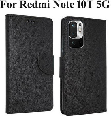 Wristlet Flip Cover for Redmi Note 10T 5G(Black, Cases with Holder, Silicon, Pack of: 1)