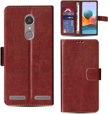 Kalua Mall Flip Cover for Lenovo K6 Power phone flip cover | Lenovo K33A42 phone flip cover | Brown(Brown, Magnetic Case, Pack of: 1)