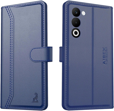 AIBEX Flip Cover for Oppo K13X 5G / Oppo A5 5G|Premium Leather Finish | Magnetic Closure|Kickstand Feature(Blue, Magnetic Case, Pack of: 1)