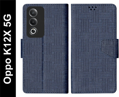 SBMS Flip Cover for OPPO K12x 5G Back Cover Case with Magnatic Closure | Card & Money Pocket(Blue, Shock Proof, Pack of: 1)