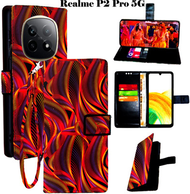 Toklot Flip Cover for Realme P2 Pro 5G(Red, Pack of: 1)